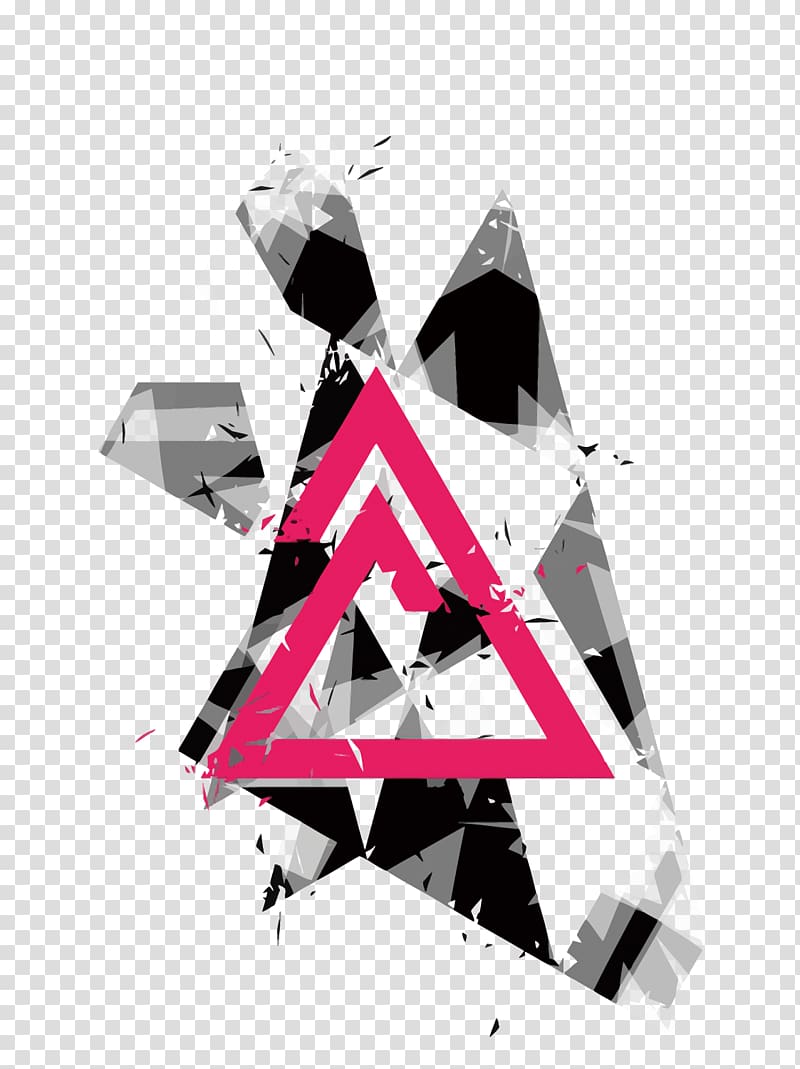 triangular pink logo illustration, Poster Geometry Triangle Illustration, triangle transparent background PNG clipart