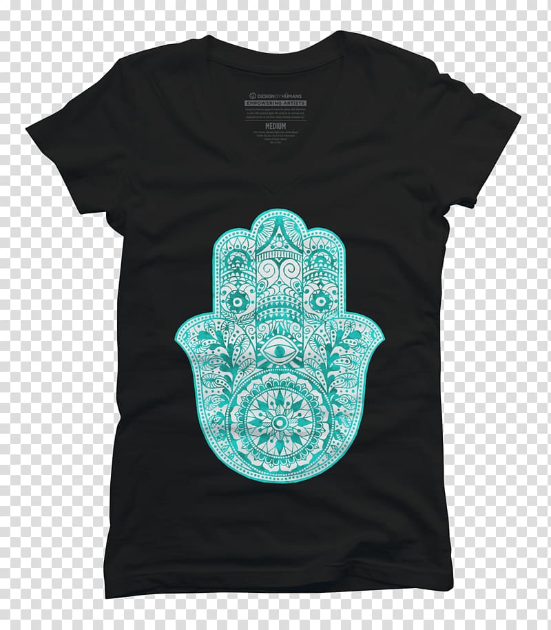 T-shirt Hamsa Neckline Unisex, T-shirt transparent background PNG clipart