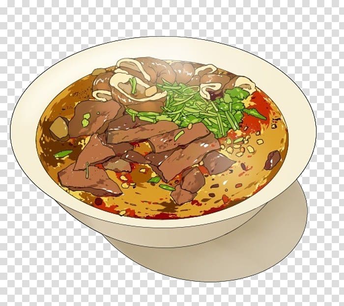 Beef noodle soup Dandan noodles Japanese Cuisine Bunsik, Hand-painted Japanese cuisine transparent background PNG clipart
