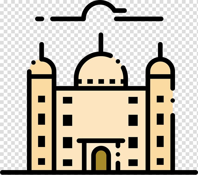 Islamic architecture , Yellow cartoon Church transparent background PNG clipart