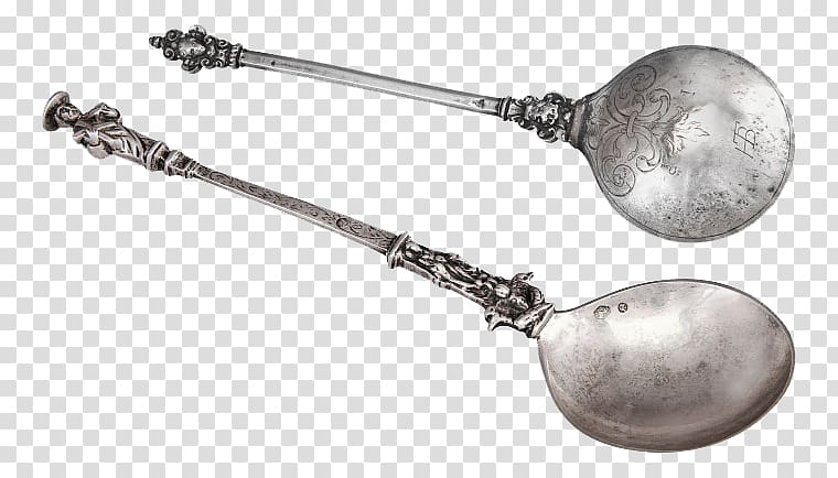 Spoon Silver Tableware Cutlery, Vintage silver spoon transparent background PNG clipart