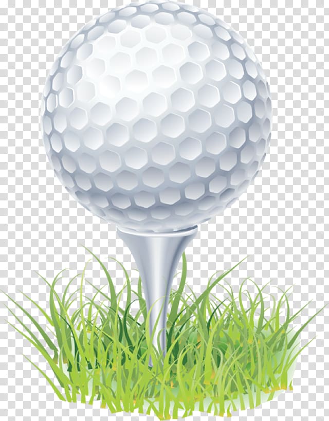 round white golf ball on tee illustration, Golf Balls Golf Clubs , Golf Tee transparent background PNG clipart