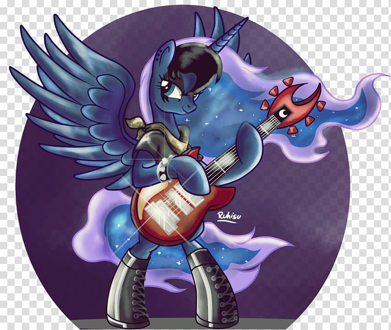 Princess Luna Pony Queen Chrysalis Moon Equestria, gitara transparent background PNG clipart