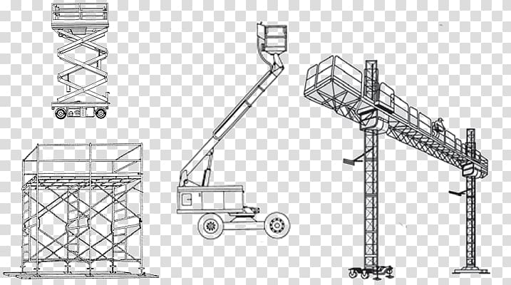 Aerial work platform Scaffolding Elevator Drawing Hydraulics, stage railing transparent background PNG clipart