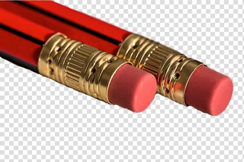 close-up of two red pencils, Pencils With Eraser transparent background PNG clipart