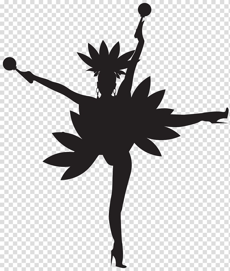 silhouette of woman dancing samba, Black and white Graphics Silhouette Ballet Dancer , Brazilian Dancer Silhouette transparent background PNG clipart