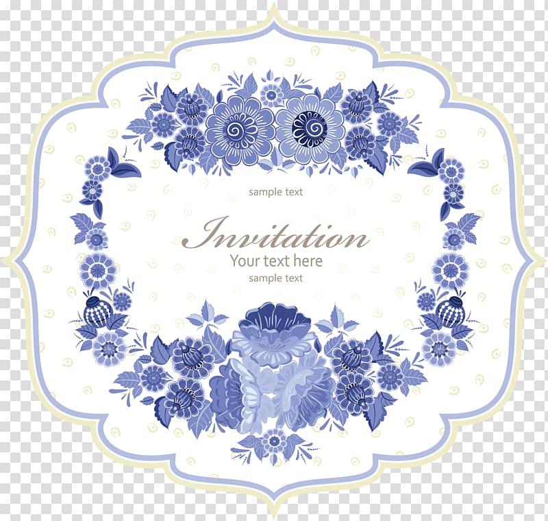 Drawing Illustration, hand-painted blue flower Poster transparent background PNG clipart