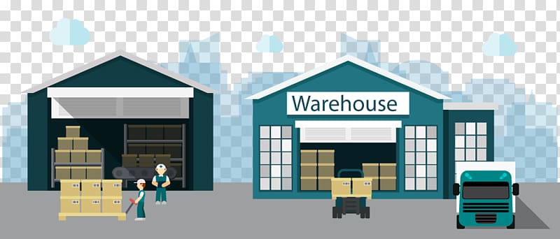 green warehouse illustration, Warehouse Factory Distribution Business, warehouse store transparent background PNG clipart
