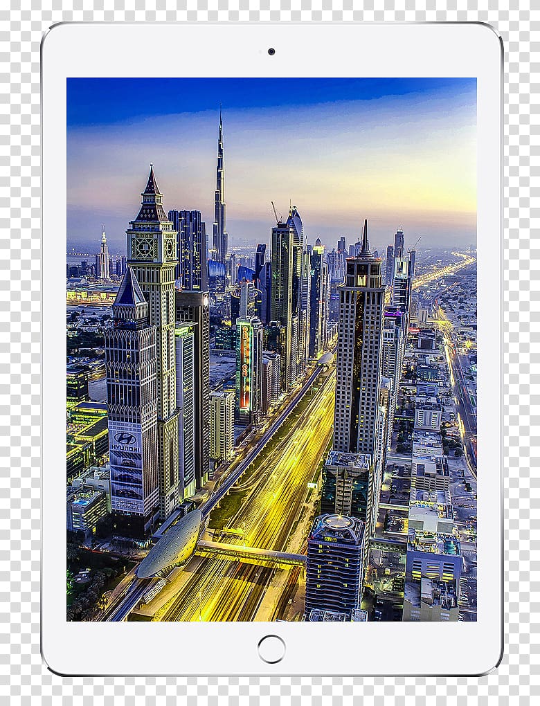 Burj Khalifa Dubai Marina Burj Al Arab Abu Dhabi Sharjah, Blue atmosphere tablet computer decoration pattern transparent background PNG clipart