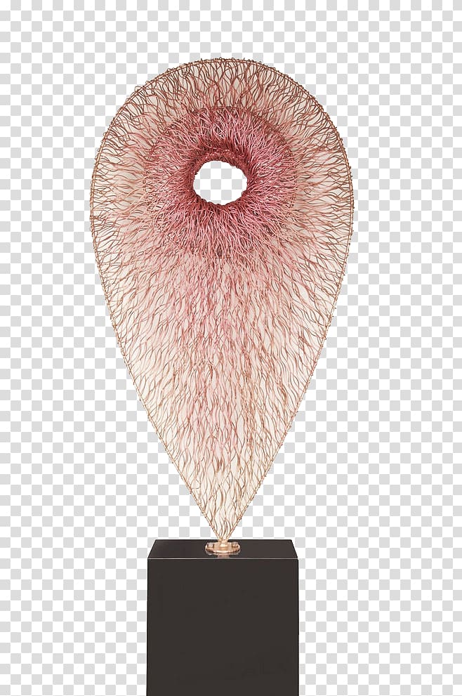 Pink Sculpture Art, Pink gradient rain table lamp transparent background PNG clipart
