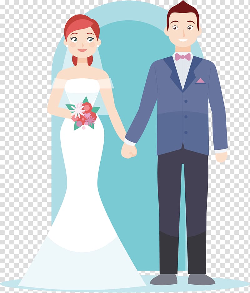 bride and groom illustration, Wedding invitation couple Bride Marriage, wedding transparent background PNG clipart