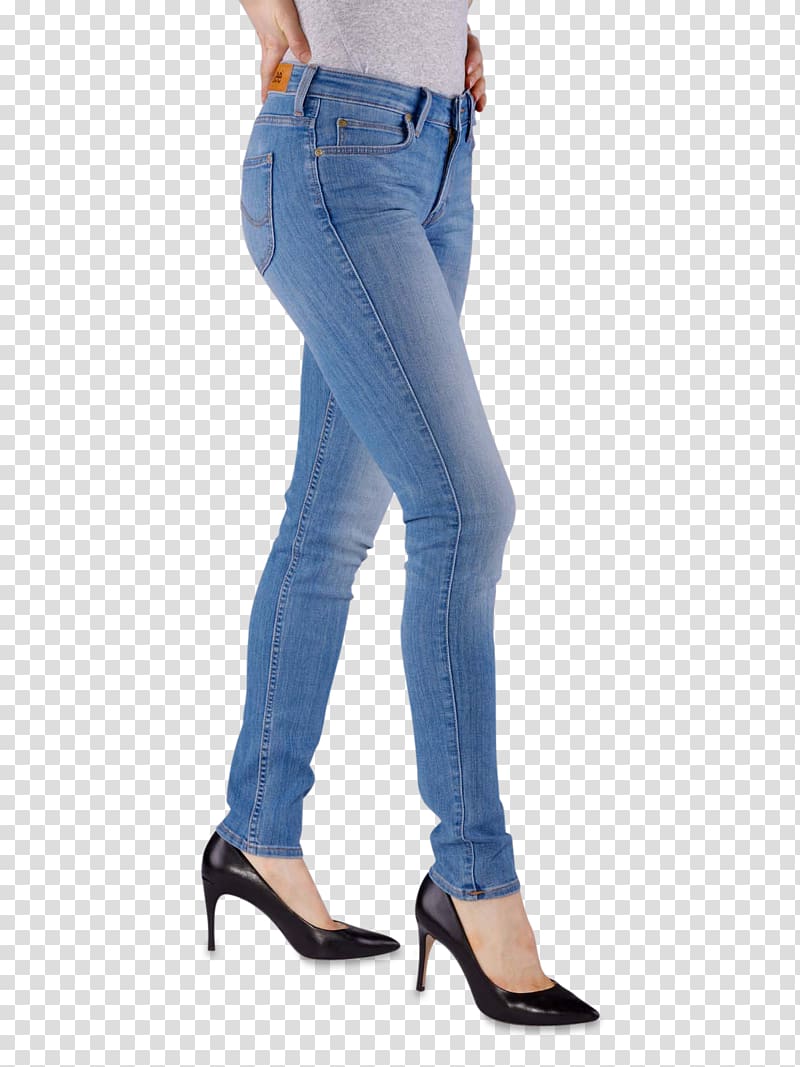 Electric blue Cobalt blue Jeans Denim, slim woman transparent background PNG clipart