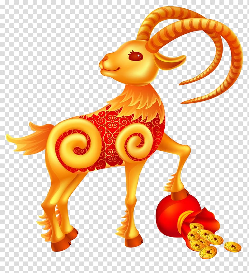 Sheepu2013goat hybrid Sheepu2013goat hybrid Chinese zodiac, Golden Goat transparent background PNG clipart