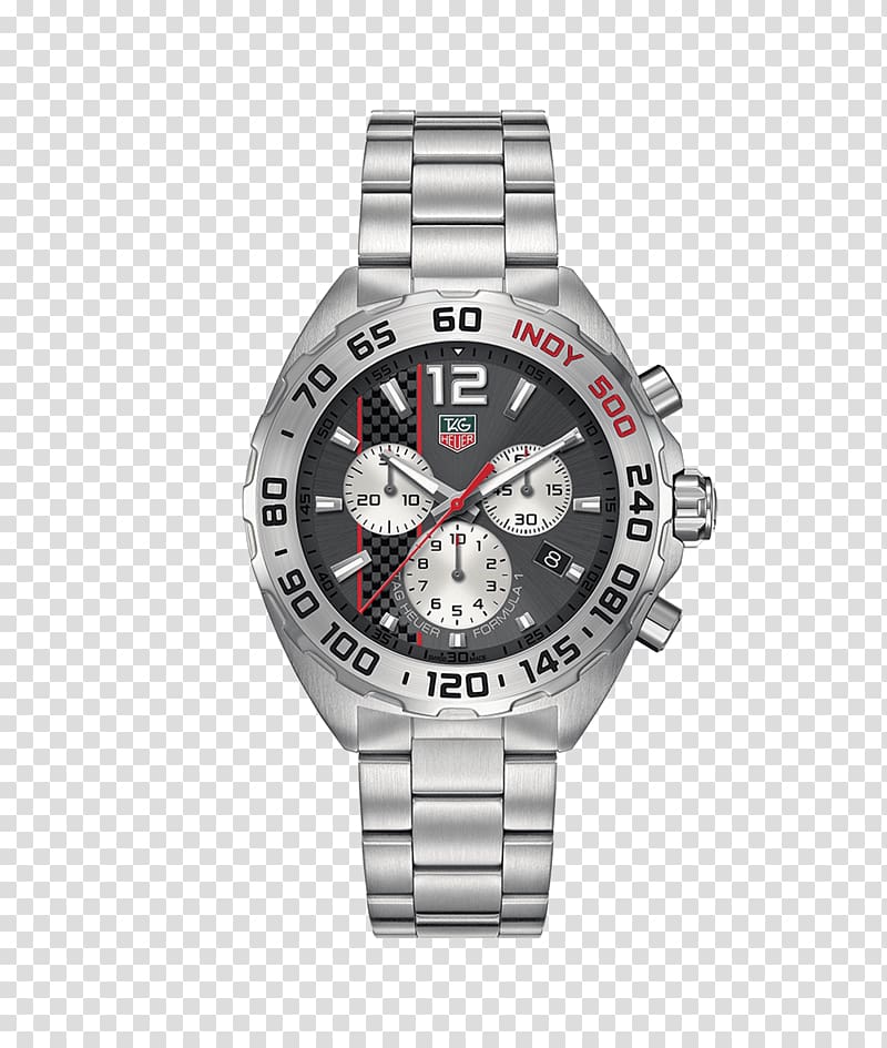 Formula 1 Indianapolis 500 TAG Heuer Chronograph Watch, formula 1 transparent background PNG clipart