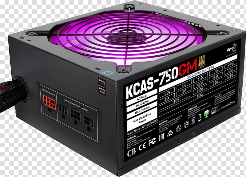Power supply unit 80 Plus Power Converters ATX KCAS, Computer transparent background PNG clipart