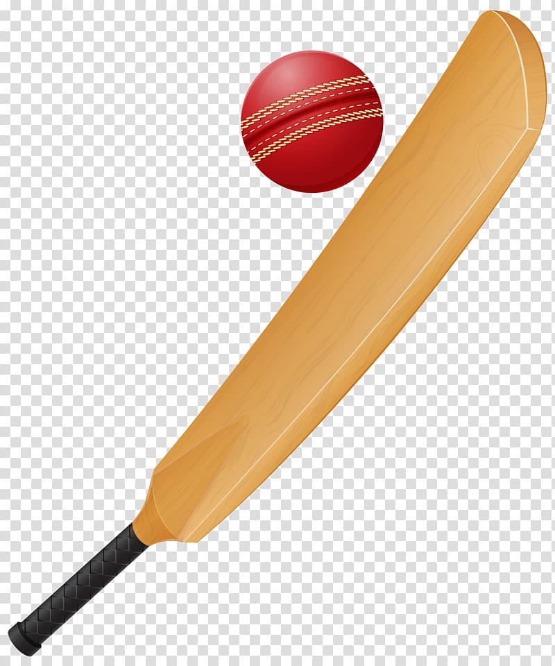 brown cricket bat and red cricket ball illustration, Cricket bat Papua New Guinea national cricket team Ball, Cricket Set transparent background PNG clipart