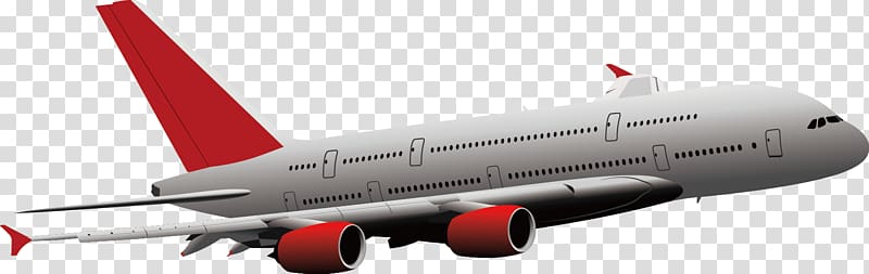 white and red airplane art, Boeing 767 Airplane Aircraft Flight Airbus A380, Flying the plane transparent background PNG clipart