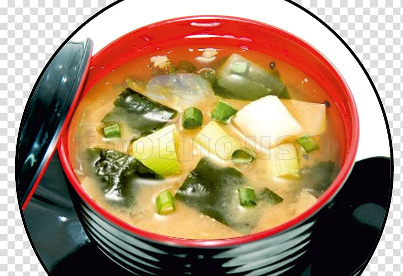 Tom kha kai Miso soup Japanese Cuisine Wonton Canh chua, letinous edodes seaweed soup transparent background PNG clipart