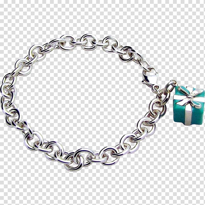 Charm bracelet Tiffany & Co. Silver Tiffany Blue, silver transparent background PNG clipart