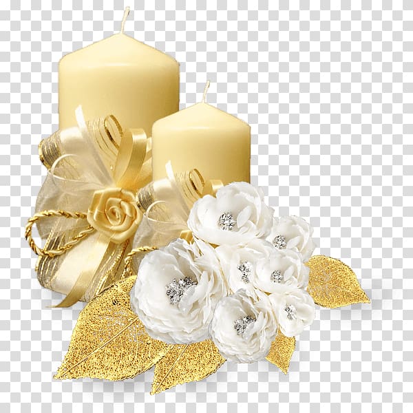 Cut flowers Yellow, Candle transparent background PNG clipart