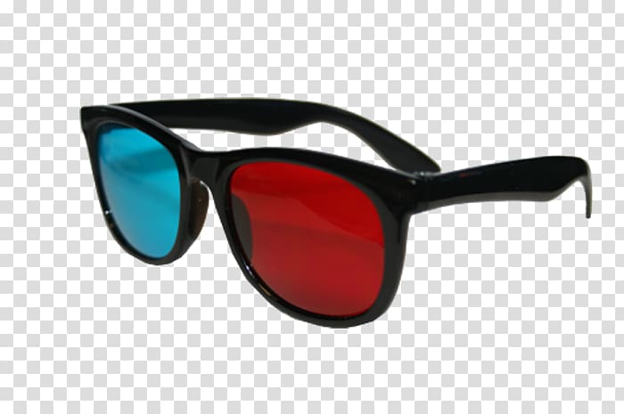 Goggles Sunglasses Red Anaglyph 3D, glasses transparent background PNG clipart