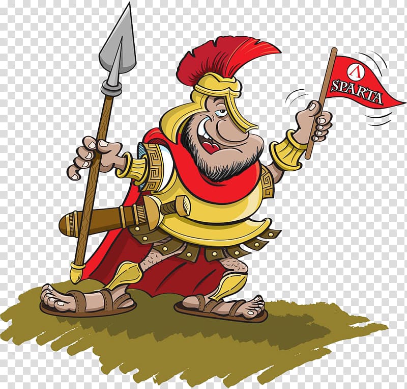 Spartan army Cartoon Illustration, Hand-painted cartoon Western soldiers transparent background PNG clipart