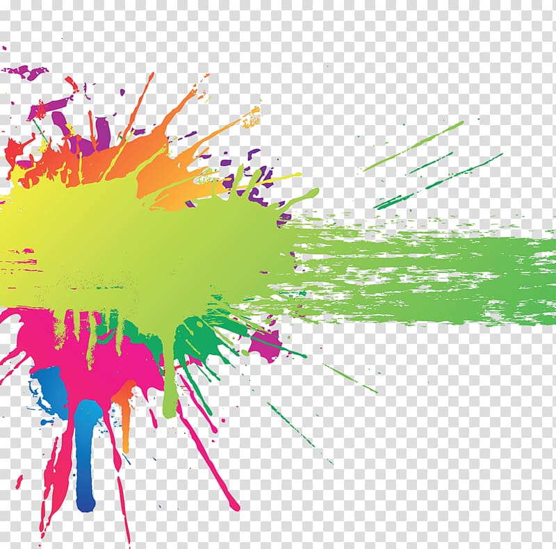 paint splat illustration, Color Splash Art , colour splash transparent background PNG clipart