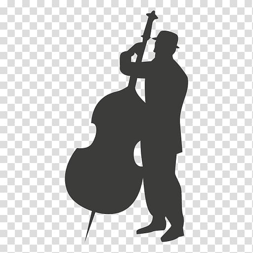 Cello Silhouette Musician Double bass, rock band live performances silhouettes transparent background PNG clipart
