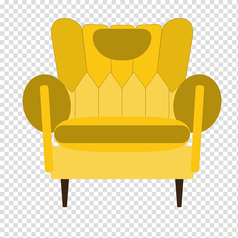 Chair Table Couch Furniture, yellow sofa transparent background PNG clipart