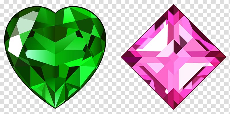 green and pink gemstones, Diamond , Green and Pink Diamonds transparent background PNG clipart