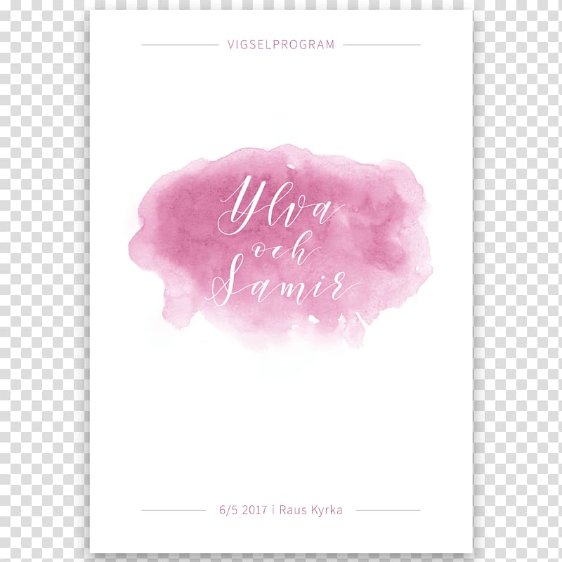 Greeting & Note Cards Pink M, aquarelle transparent background PNG clipart