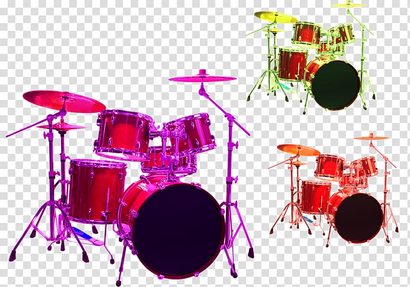 Drums Percussion, Creative color drums transparent background PNG clipart