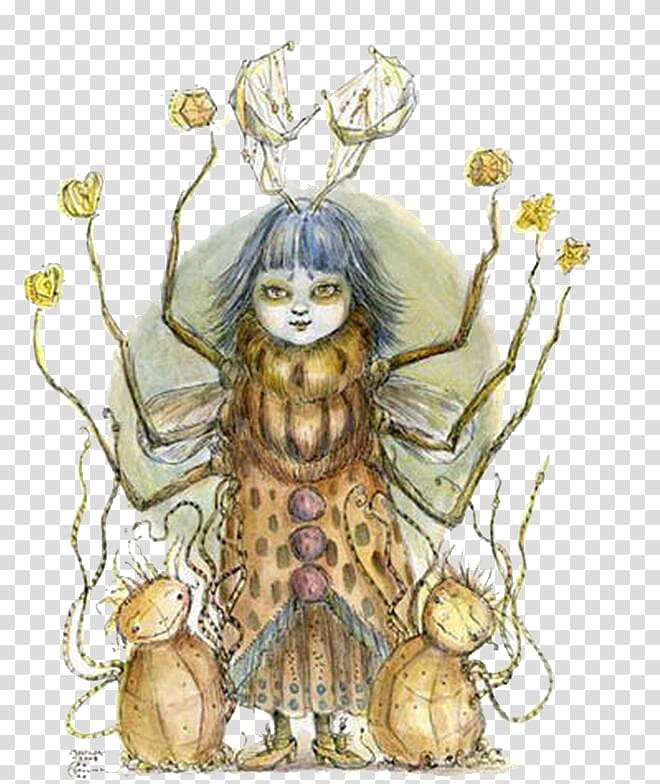 Fairy Cartoon Mythology Flower Illustration, Elf Girl transparent background PNG clipart