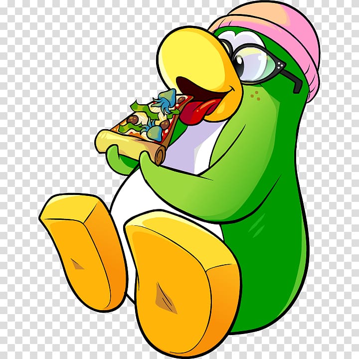 Club Penguin Pizza Fast food , Eating Pizza transparent background PNG clipart