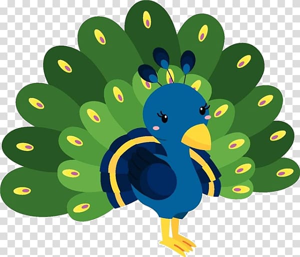 Peafowl Illustration, Cartoon peacock material transparent background PNG clipart