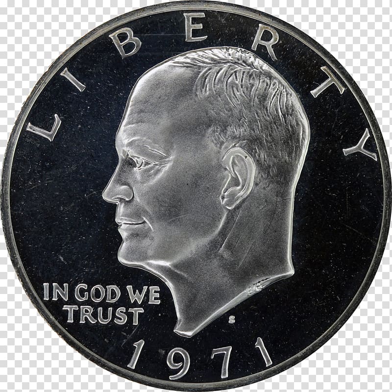 Dollar coin Philadelphia Mint Silver Eisenhower dollar, Coin transparent background PNG clipart