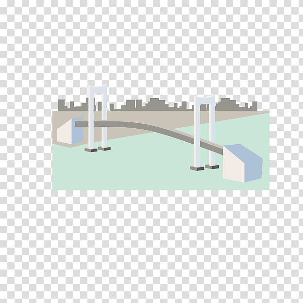 Rainbow Bridge Cartoon Illustration, Cartoon Bridge transparent background PNG clipart