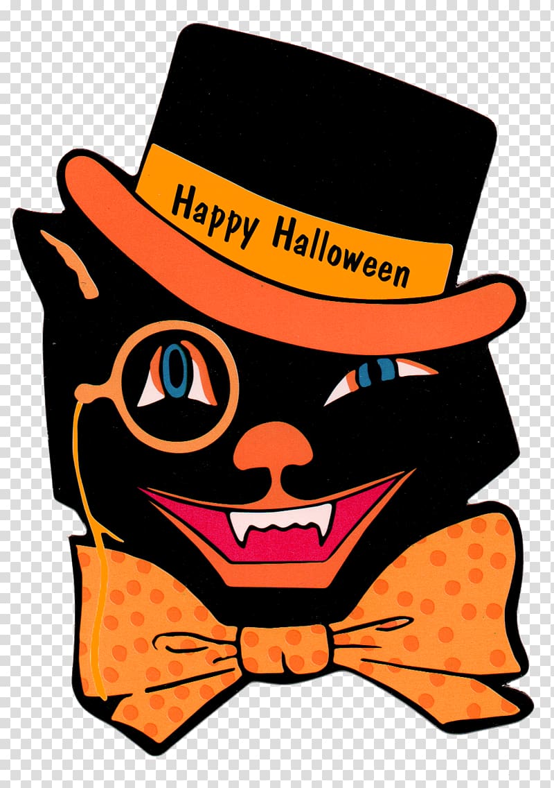 Black cat Halloween Jack-o-lantern , Halloween Makeup transparent background PNG clipart