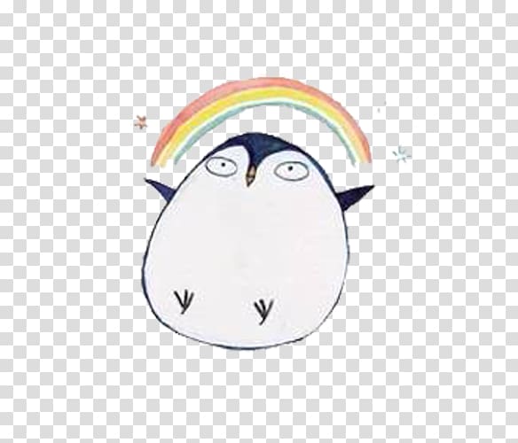 YouTube Illustrator Postcard Love Illustration, Rainbow Penguin transparent background PNG clipart