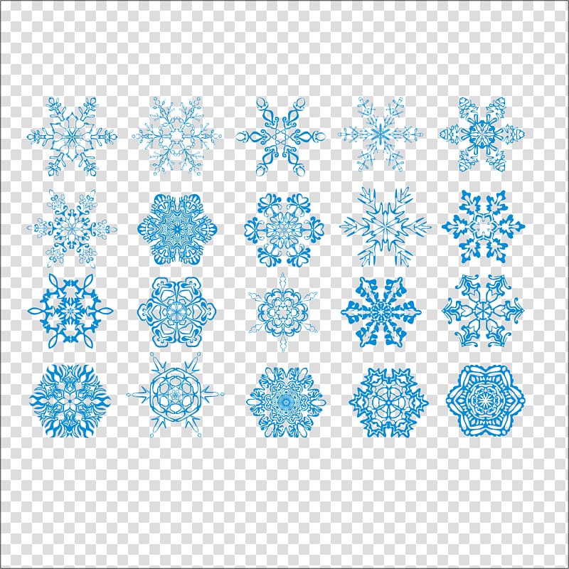 Snowflake Hexagon, Various shapes of snowflakes material transparent background PNG clipart