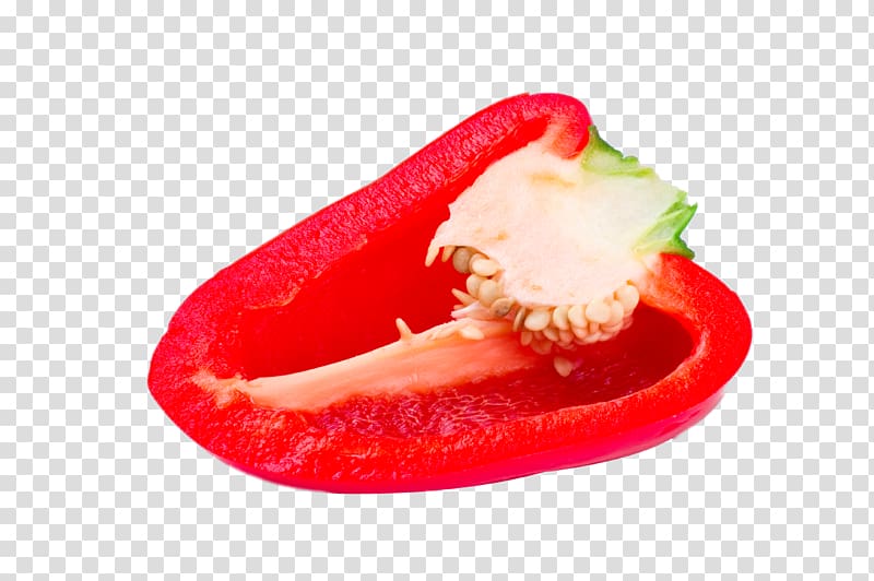Bell pepper Paprika Vegetable, Half cut red pepper transparent background PNG clipart