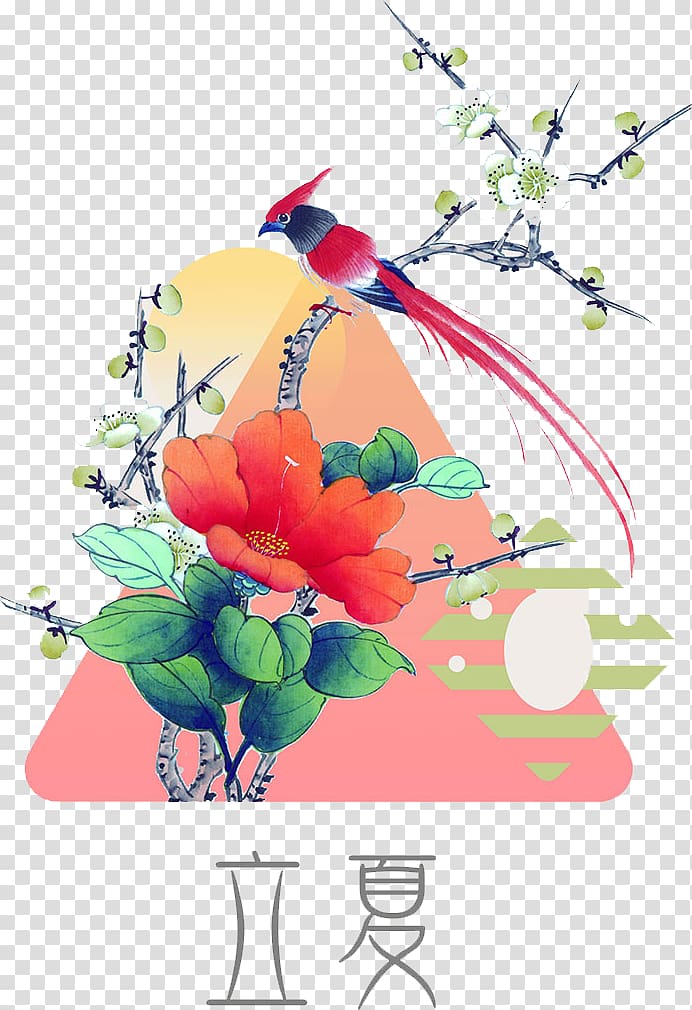 Bird Gongbi Chinese painting, Pretty bird transparent background PNG clipart