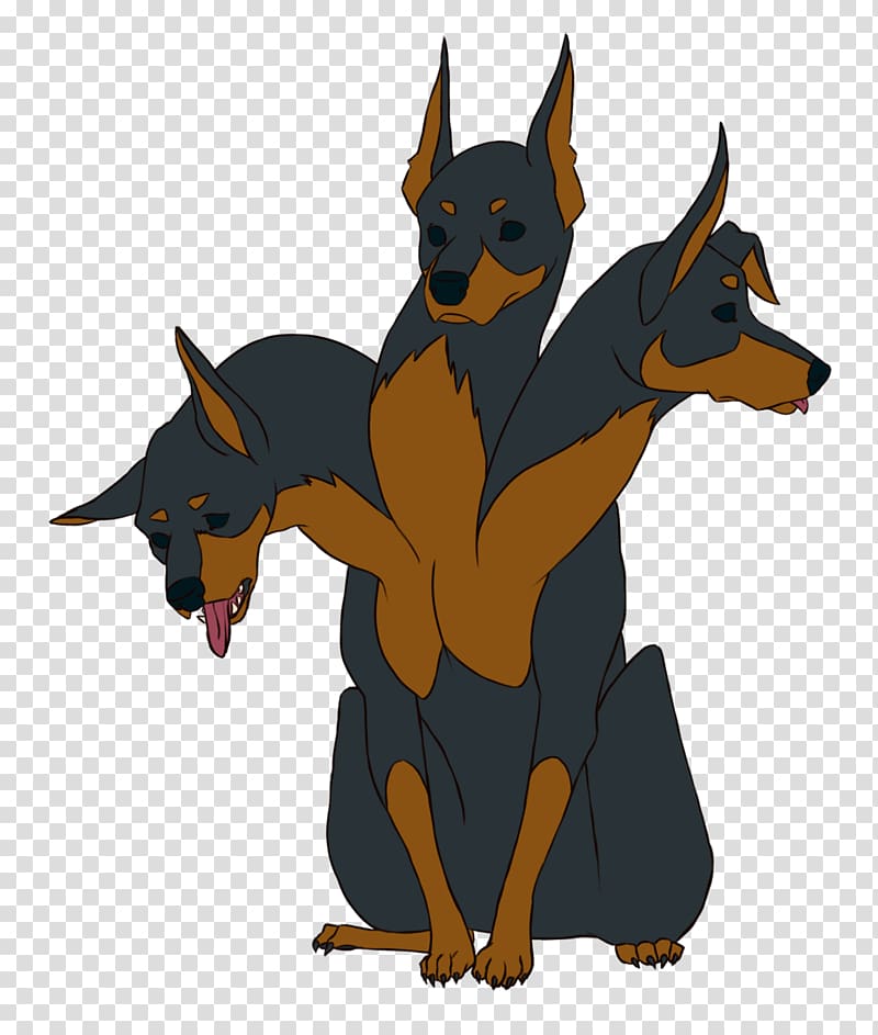 Cerberus Dobermann Hades Drawing Legendary creature, Doberman transparent background PNG clipart