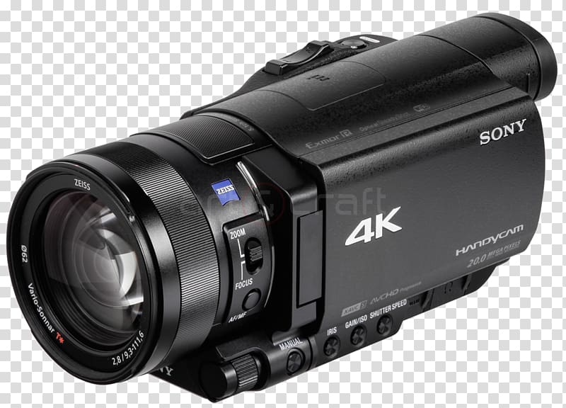 Camera lens Video Cameras Sony Handycam FDR-AX100, camera lens transparent background PNG clipart