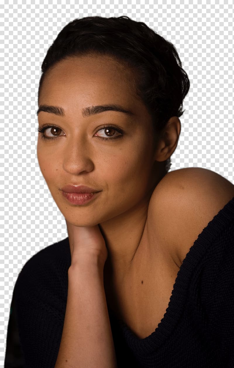 woman in black scoop-neck top illustration, Ruth Negga Portrait transparent background PNG clipart