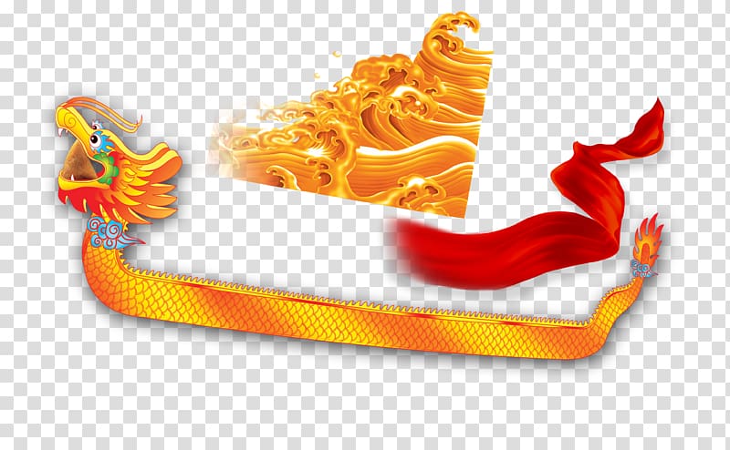 Yellow Gold Wind wave, Golden Wave Decorative Yellow Dragon Boat Ribbon transparent background PNG clipart