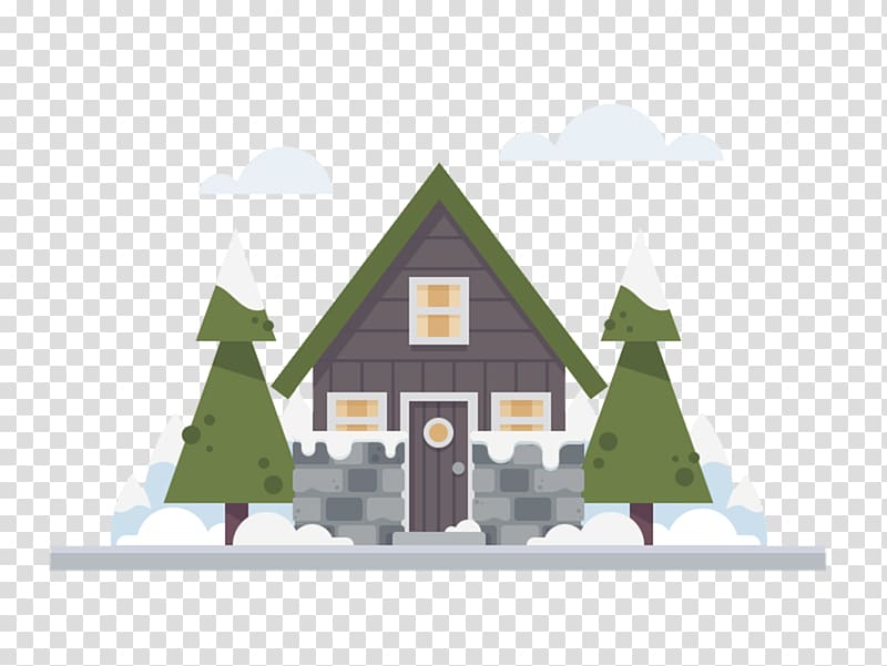 Illustration, Forest cabin illustration material transparent background PNG clipart