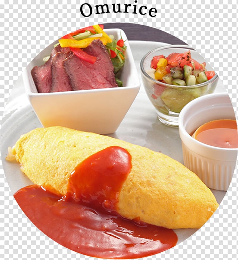 Omurice Full breakfast Yōshoku Lunch Restaurant, Food hall transparent background PNG clipart