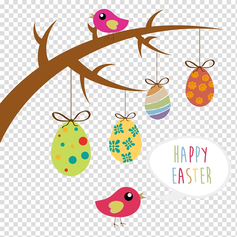 Easter Bunny Easter egg tree , Easter elements transparent background PNG clipart