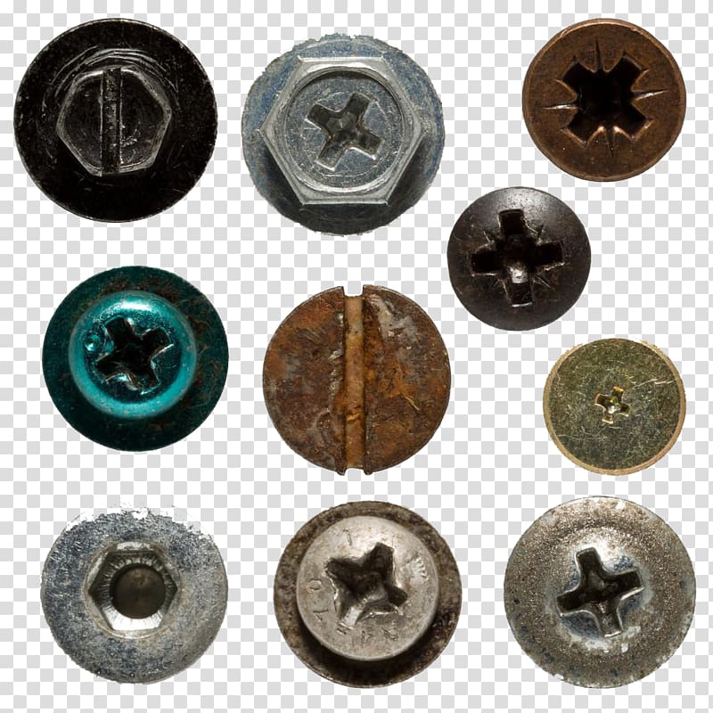 Screw Bolt Fastener , Various screw mouth transparent background PNG clipart